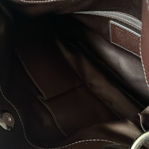 Coach Ashley Sateen Signature C Hobo Purse Brown Tan Hippie - Picture 11 of 16